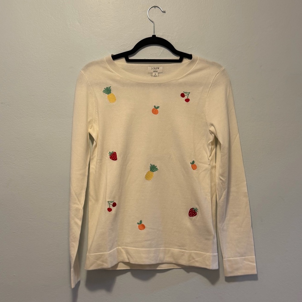 NWT J. Crew Fruit Teddie Sweater